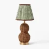 Rechargeable Table Lamps<Mrs. Alice Rattan Bardot Rechargeable Lamp with Olive & Chocolate Lotus Shade (18cm)