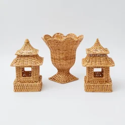 Year-round Decorations | Autumn Decorations<Mrs. Alice Rattan Pagoda & Urn Vase Set