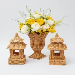 Year-round Decorations | Autumn Decorations<Mrs. Alice Rattan Pagoda & Urn Vase Set