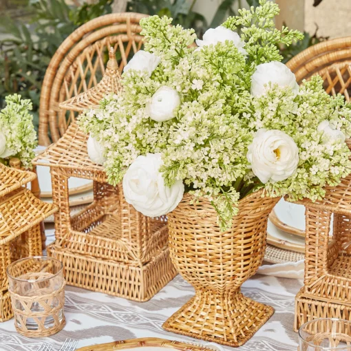 Year-round Decorations | Autumn Decorations<Mrs. Alice Rattan Pagoda & Urn Vase Set