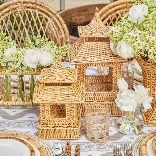 Year-round Decorations | Autumn Decorations<Mrs. Alice Rattan Pagoda & Urn Vase Set