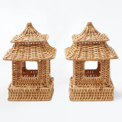 Year-round Decorations | Autumn Decorations<Mrs. Alice Rattan Pagoda & Urn Vase Set