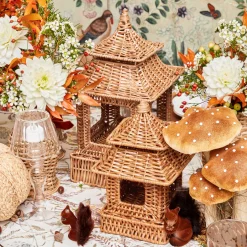 Year-round Decorations | Autumn Decorations<Mrs. Alice Rattan Pagoda & Urn Vase Set