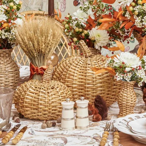 Autumn Decorations<Mrs. Alice Rattan Pumpkin Family