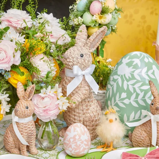Spring Decorations<Mrs. Alice Rattan Rabbit Family