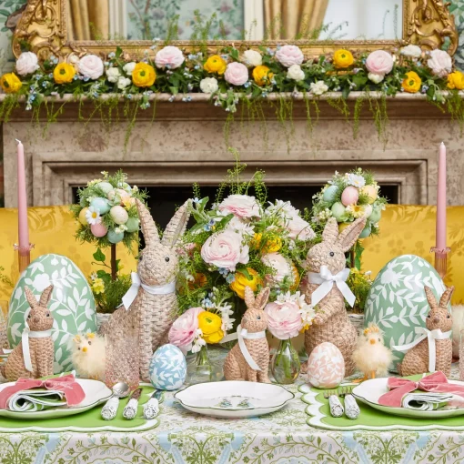 Spring Decorations<Mrs. Alice Rattan Rabbit Family
