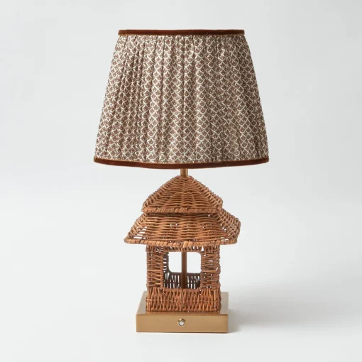 Rechargeable Table Lamps | Lamp Stands<Mrs. Alice Rattan Rechargeable Pagoda Lamp