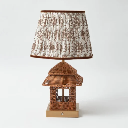 Rechargeable Table Lamps | Lamp Stands<Mrs. Alice Rattan Rechargeable Pagoda Lamp