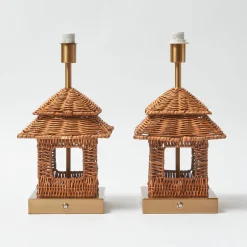 Rechargeable Table Lamps | Lamp Stands<Mrs. Alice Rattan Rechargeable Pagoda Lamp