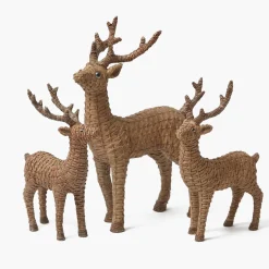 Christmas Decorations<Mrs. Alice Rattan Reindeer Family