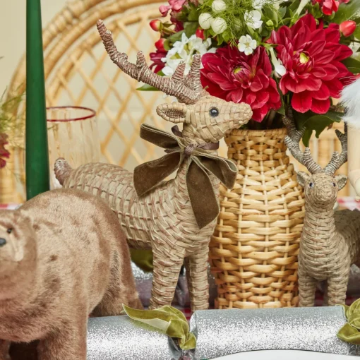 Christmas Decorations<Mrs. Alice Rattan Reindeer Family