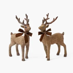 Christmas Decorations<Mrs. Alice Rattan Reindeer (Pair) - 30cm