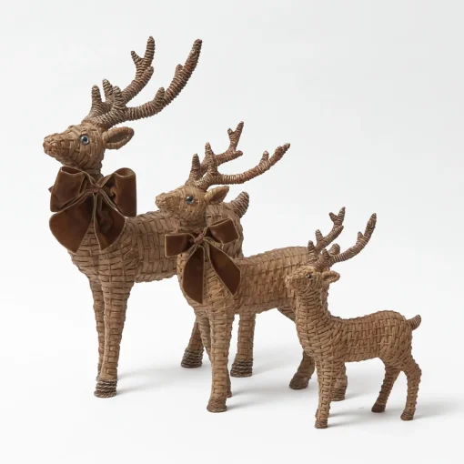 Christmas Decorations<Mrs. Alice Rattan Reindeer (Pair) - 30cm