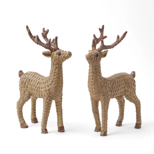 Christmas Decorations<Mrs. Alice Rattan Reindeer (Pair) - 30cm