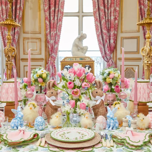 Spring Decorations<Mrs. Alice Rattan Ribboned Rabbit With Basket (Pair)