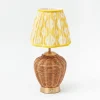 Rechargeable Table Lamps<Mrs. Alice Rattan Ursula Rechargeable Lamp with Yellow Ikat Shade (18cm)