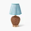 Rechargeable Table Lamps<Mrs. Alice Rattan Ursula Rechargeable Lamp with Soft Blue Lotus Shade (18cm)
