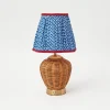 Rechargeable Table Lamps<Mrs. Alice Rattan Ursula Rechargeable Lamp with Cobalt & Red Lotus Shade (18cm)