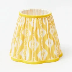 Rechargeable Table Lamps<Mrs. Alice Rattan Ursula Rechargeable Lamp with Yellow Ikat Shade (18cm)