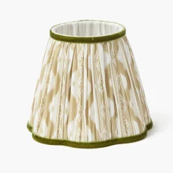 Rechargeable Table Lamps | Summer Lighting<Mrs. Alice Rattan Ursula Rechargeable Lamp with Putty & Green Ikat Shade (18cm)