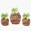 Spring Decorations<Mrs. Alice Rattan Woven Egg Family with Green Bows