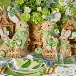 Spring Decorations<Mrs. Alice Rattan Woven Egg Family with Loops