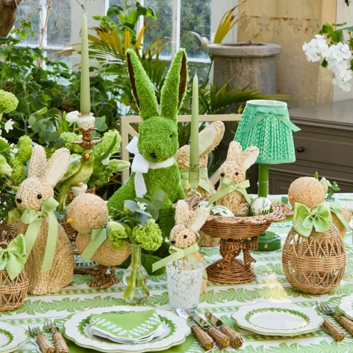 Spring Decorations<Mrs. Alice Rattan Woven Egg Family with Loops