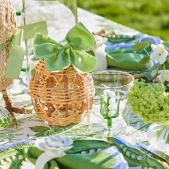 Spring Decorations<Mrs. Alice Rattan Woven Egg Family with Loops