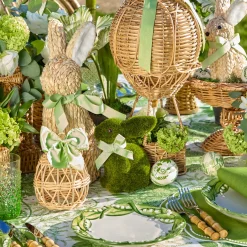 Spring Decorations<Mrs. Alice Rattan Woven Egg Family with Loops