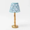 Rechargeable Table Lamps<Mrs. Alice Rechargeable Bamboo Lamp with Blue Ikat Shade (18cm)