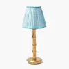 Rechargeable Table Lamps<Mrs. Alice Rechargeable Bamboo Lamp with Soft Blue Lotus Shade (18cm)