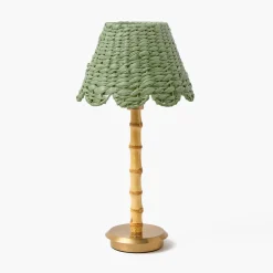 Rechargeable Table Lamps<Mrs. Alice Rechargeable Bamboo Lamp with Green Seagrass Shade