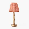 Rechargeable Table Lamps<Mrs. Alice Rechargeable Bamboo Lamp with Orange Lotus Shade (18cm)