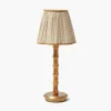 Rechargeable Table Lamps<Mrs. Alice Rechargeable Bamboo Lamp with Putty Lotus Shade (18cm)