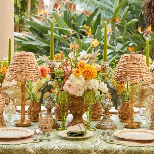 Rechargeable Table Lamps | Summer Lighting<Mrs. Alice Rechargeable Bamboo Lamp with Natural Seagrass Shade