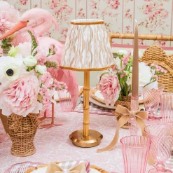 Rechargeable Table Lamps | Summer Lighting<Mrs. Alice Rechargeable Bamboo Lamp with Putty Ikat Shade (18cm)