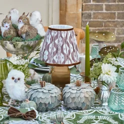 Rechargeable Table Lamps | For Her<Mrs. Alice Rechargeable Lamp with Chocolate Ikat Shade (18cm)