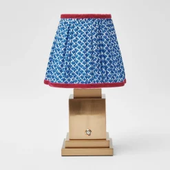 Rechargeable Table Lamps<Mrs. Alice Rechargeable Lamp with Cobalt & Red Lotus Shade (18cm)