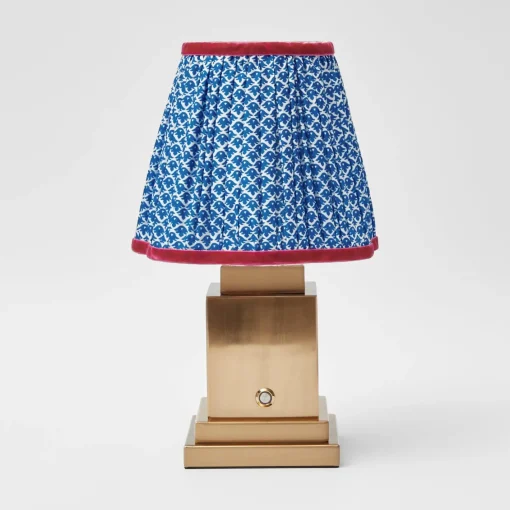 Rechargeable Table Lamps<Mrs. Alice Rechargeable Lamp with Cobalt & Red Lotus Shade (18cm)