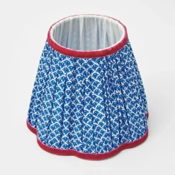 Rechargeable Table Lamps<Mrs. Alice Rechargeable Lamp with Cobalt & Red Lotus Shade (18cm)