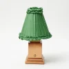 Rechargeable Table Lamps<Mrs. Alice Rechargeable Lamp with Green Frilled Shade (18cm)