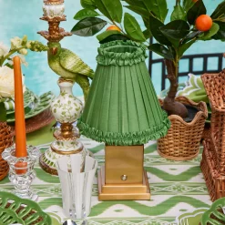 Rechargeable Table Lamps<Mrs. Alice Rechargeable Lamp with Green Frilled Shade (18cm)