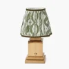 Rechargeable Table Lamps<Mrs. Alice Rechargeable Lamp with Olive Ikat Shade (18cm)
