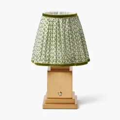 Rechargeable Table Lamps<Mrs. Alice Rechargeable Lamp with Olive Lotus Shade (18cm)