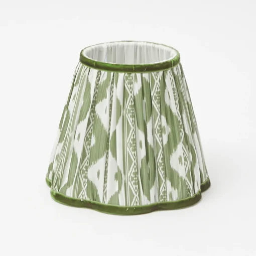 Rechargeable Table Lamps<Mrs. Alice Rechargeable Lamp with Olive Ikat Shade (18cm)