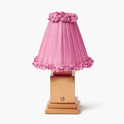 Rechargeable Table Lamps | Summer Lighting<Mrs. Alice Rechargeable Lamp with Pink Frilled Shade (18cm)