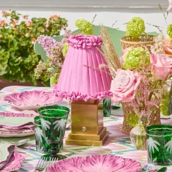 Rechargeable Table Lamps | Summer Lighting<Mrs. Alice Rechargeable Lamp with Pink Frilled Shade (18cm)