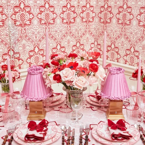 Rechargeable Table Lamps | Summer Lighting<Mrs. Alice Rechargeable Lamp with Pink Frilled Shade (18cm)