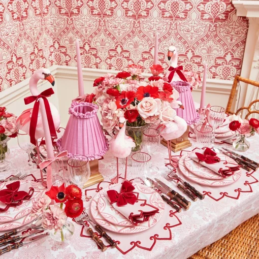 Rechargeable Table Lamps | Summer Lighting<Mrs. Alice Rechargeable Lamp with Pink Frilled Shade (18cm)
