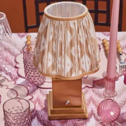 Rechargeable Table Lamps<Mrs. Alice Rechargeable Lamp with Putty Ikat Shade (18cm)